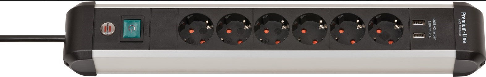 Brennenstuhl Premium-Alu-Line Steckdosenleiste 6-fach mit 2x USB-A Ladebuchse 3m Brennenstuhl Premium-Alu-Line Steckdosenleiste 6-fach mit 2x USB-A Ladebuchse 3m